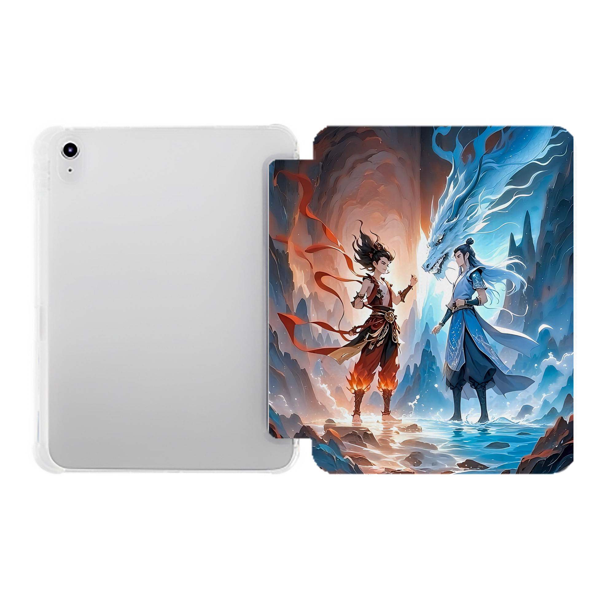 （画像用） Ne Zha 2 ナタ 魔童の大暴れ IPad ケース ペン収納付き 三つ折りスタンド PUレザー×シリコン 対応機種9.5/10.5/10.9インチ